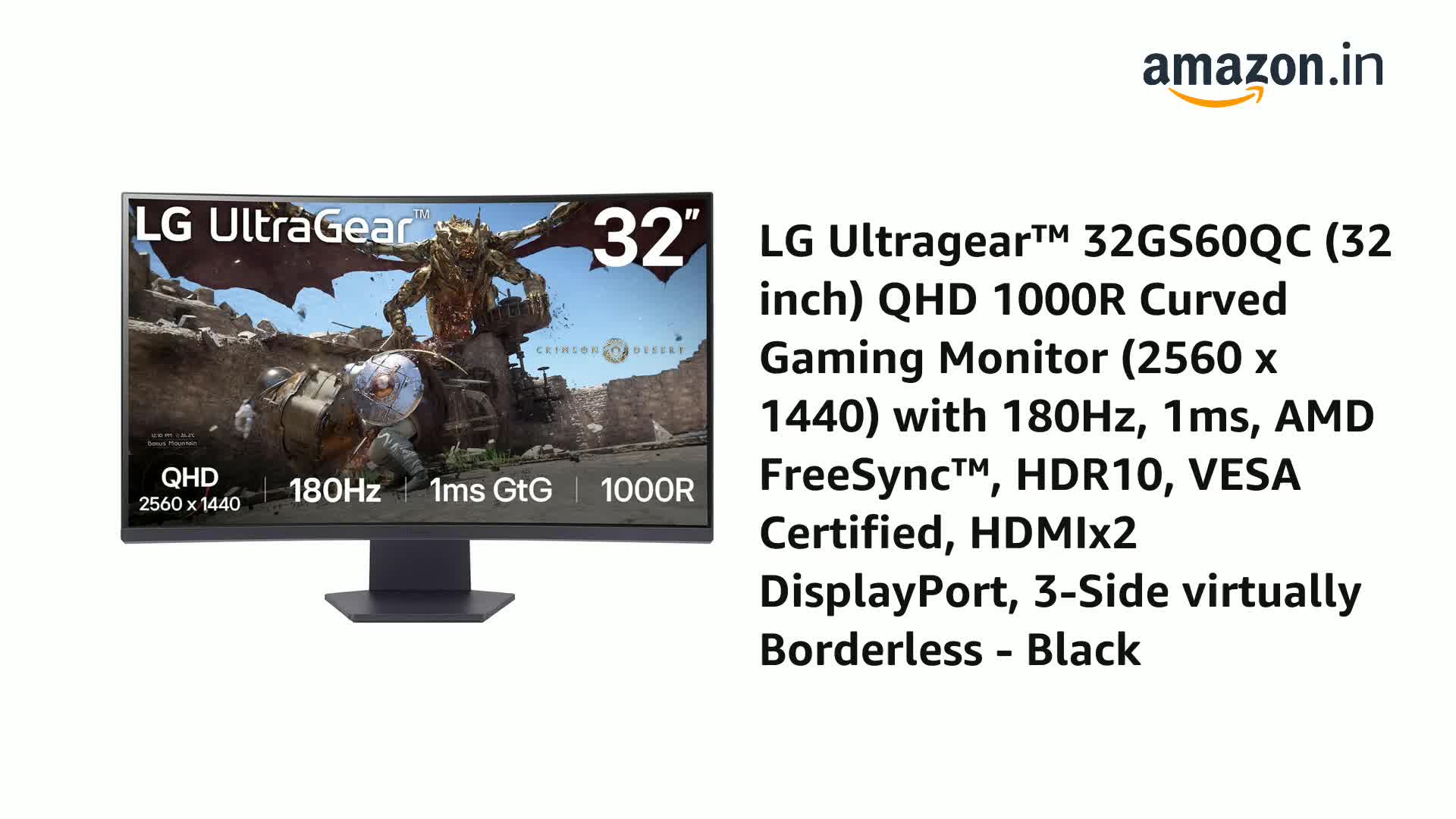 ディスプレイ・モニター本体 LG 32GS60QC Amazon.co.jp: LG UltraGear 32GS60QC-B 31.5-inch Gaming Monitor, PC